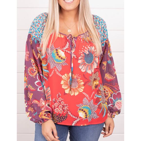 Johnny Was Jade Floral Blouse - Picture 1 of 6